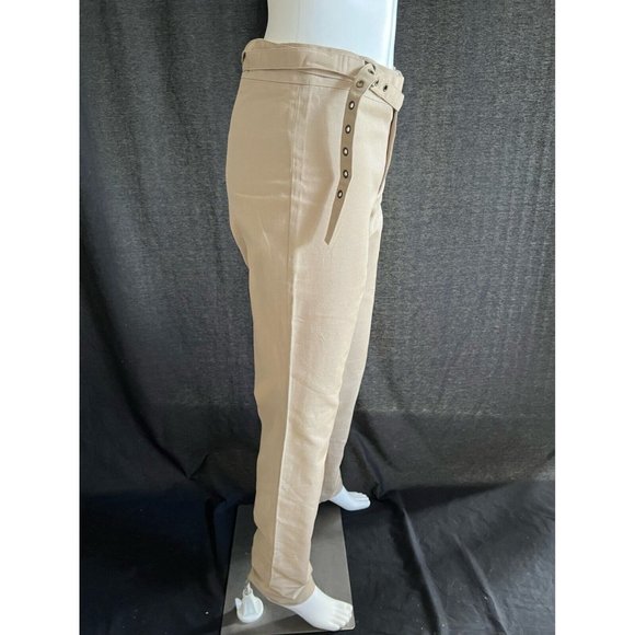 $795 NWT Authentic Gucci Women's Pants Khaki Attached Adjustable Belt IT 38 US 4 - Picture 4 of 11